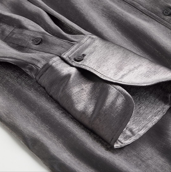 Oversize Metalic Shirt dress - Picture 4 of 7